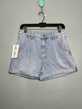 Berthie Jonas Denim Jean Short High Rise Cuffed Hem Front Pleat Women’s Size 4/S